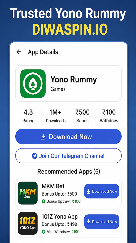 Yono Rummy app details with bonus and download options