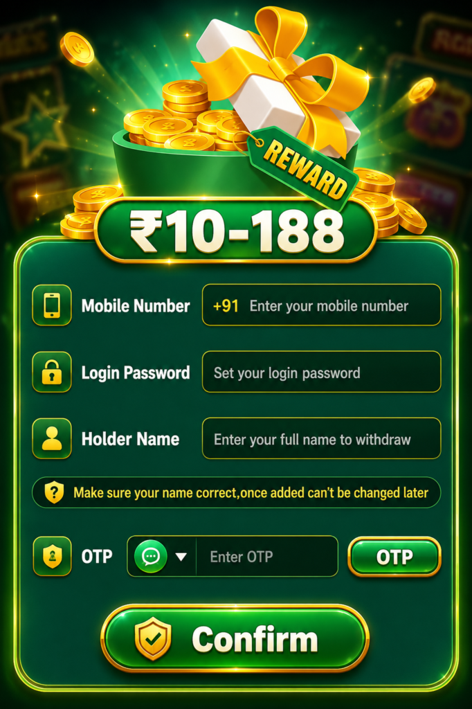 Yono VIP ₹10–₹188 reward and registration form