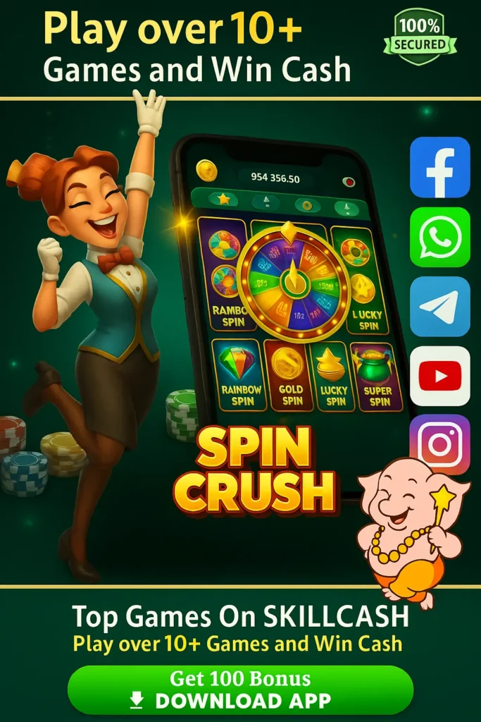pin Crush app banner showing multiple games and download option